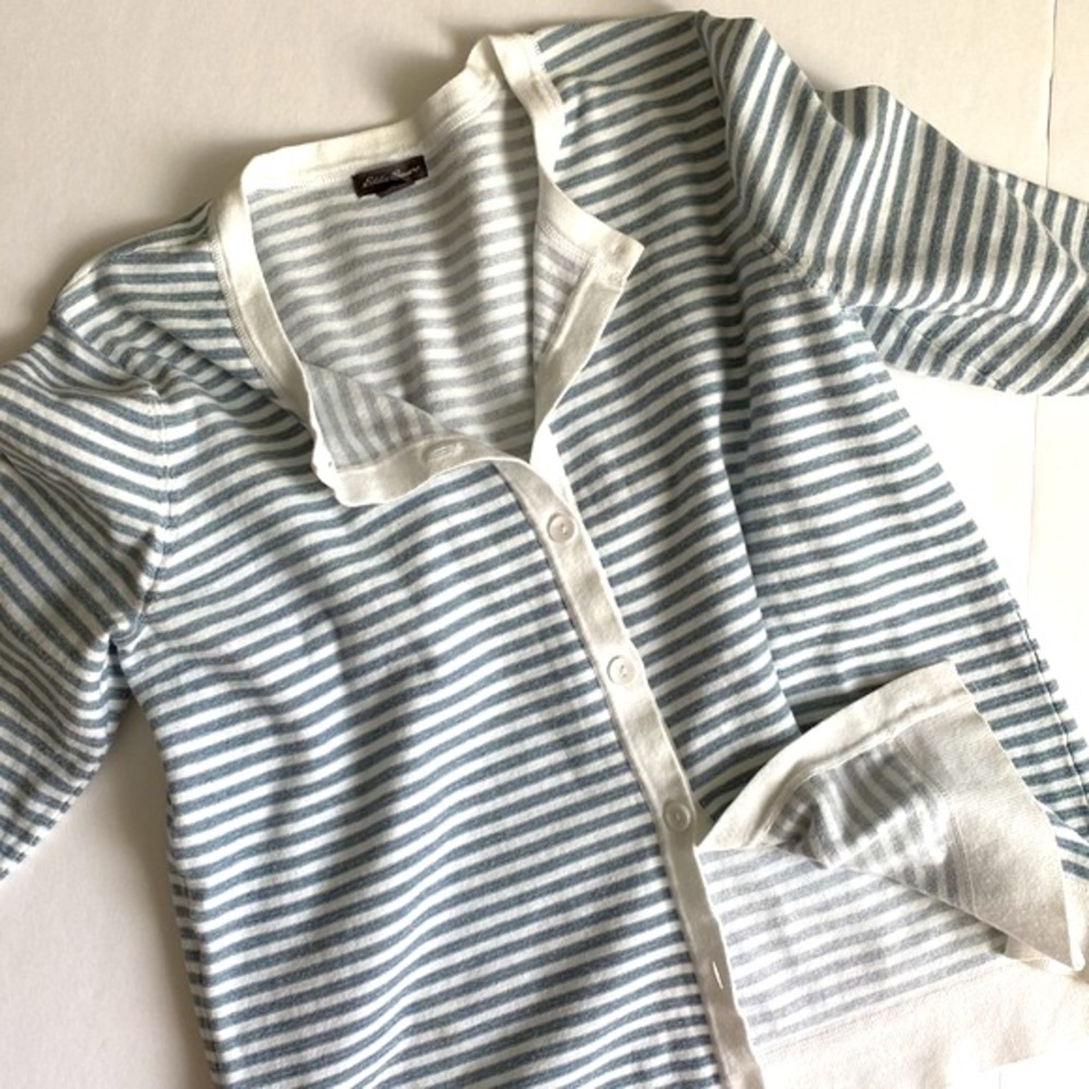 EDDIE Bauer Striped Button-Down Cardigan